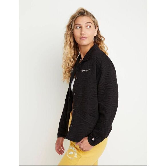 Champion‎ Jacket Women Soft Touch Textural Full Zip Embroidered Script Logo S - Picture 1 of 12